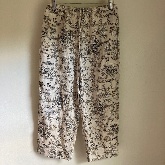 Allison Taylor 100% linen Asian inspired pajama pants - Picture 1 of 6